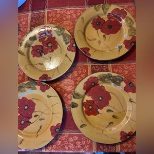 Ambiance Fleur Rouge Dinner Plates 10.5”